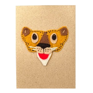 Heartfelt card - leopard face