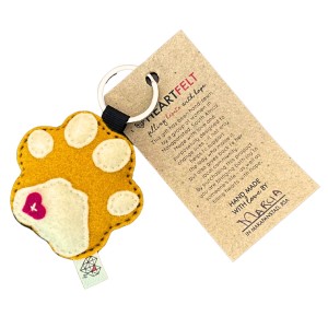 Heartfelt keyring - pawprint